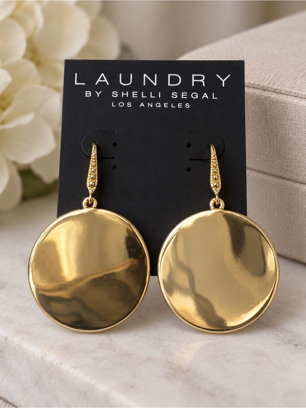Laundry by Shelli Segal Gold-Tone Disc Drop Earrings (BR1616/6po)